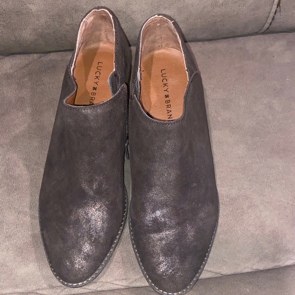 Lucky Brand Men’s Suede Slip-On Loafers in Charcoal